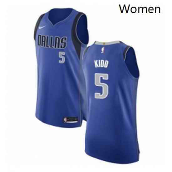 Womens Nike Dallas Mavericks 5 Jason Kidd Authentic Royal Blue Road NBA Jersey Icon Edition